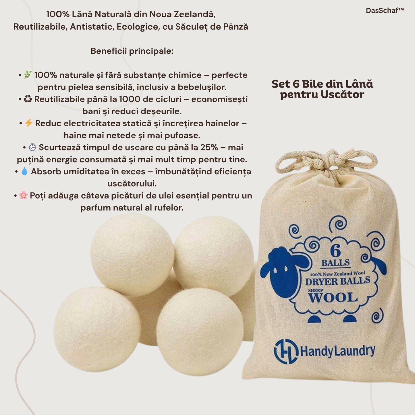 Aparat de călcat vertical portabil cu abur Das Schaf™ Steamer 1780W -  include perie electrică 3-în-1, bile de lână naturale, mănușă termorezistentă