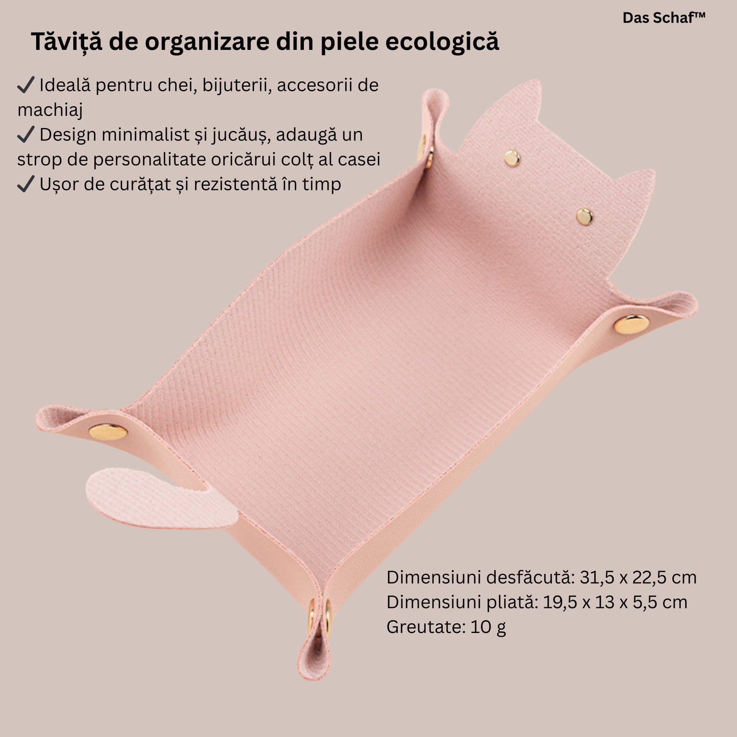 Geantă de cosmetice pliabilă Das Schaf™ - include perie facială din silicon, toc pensule si tăviță organizatoare