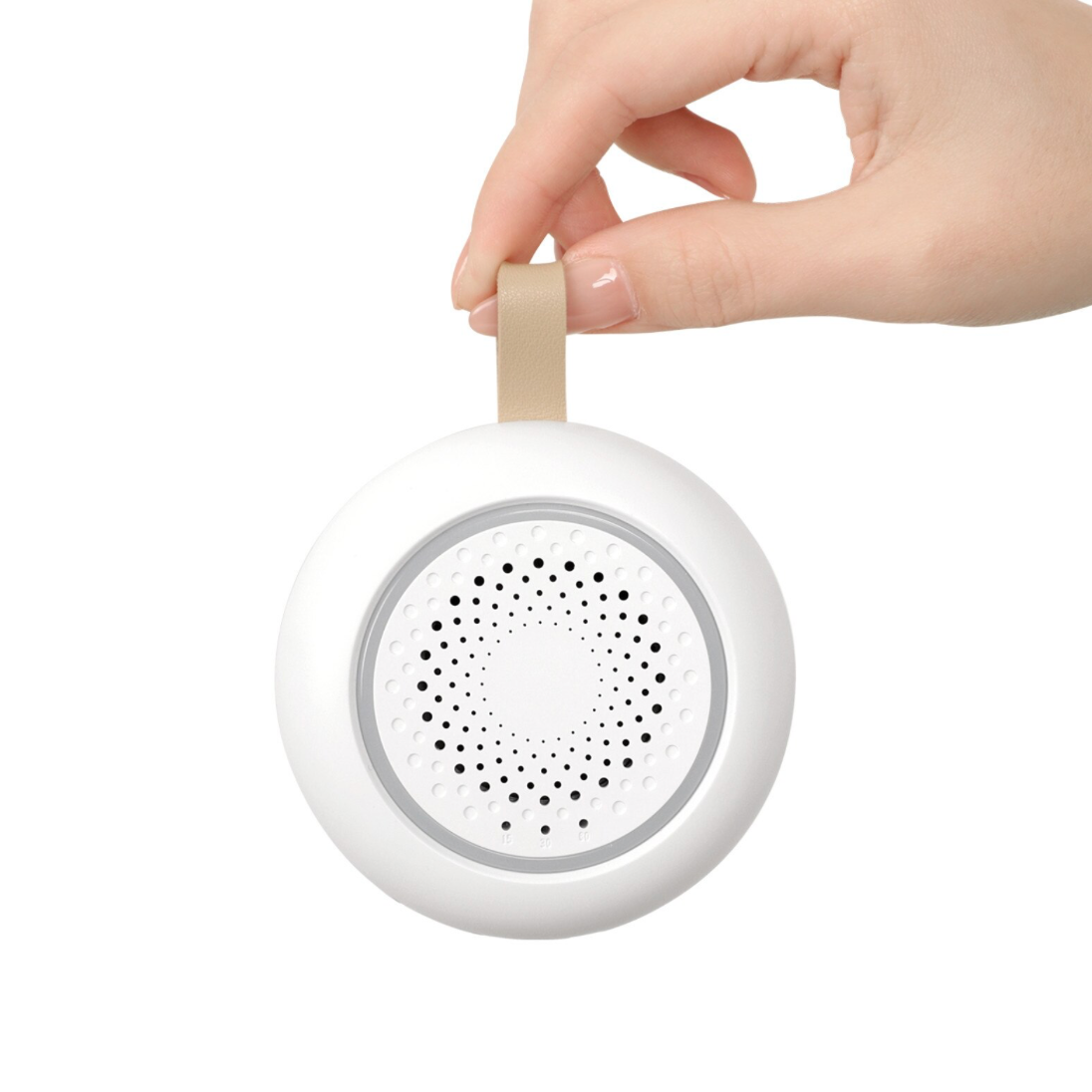 Dispozitiv si Aparat Sunete Albe Das Schaf™, 24 Sunete, Detectare automata a zgomotului si reactivare automata, Lumina veghe calda, Timer 3 trepte, Incarcare USB-C, Set cu jucarie si clema pentru carucior, Alb, Ideal pentru cadou